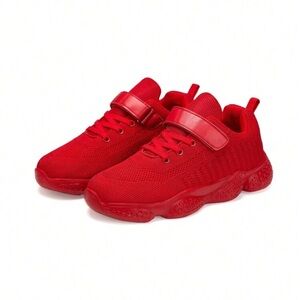 Vibrant Red Kids Sneakers